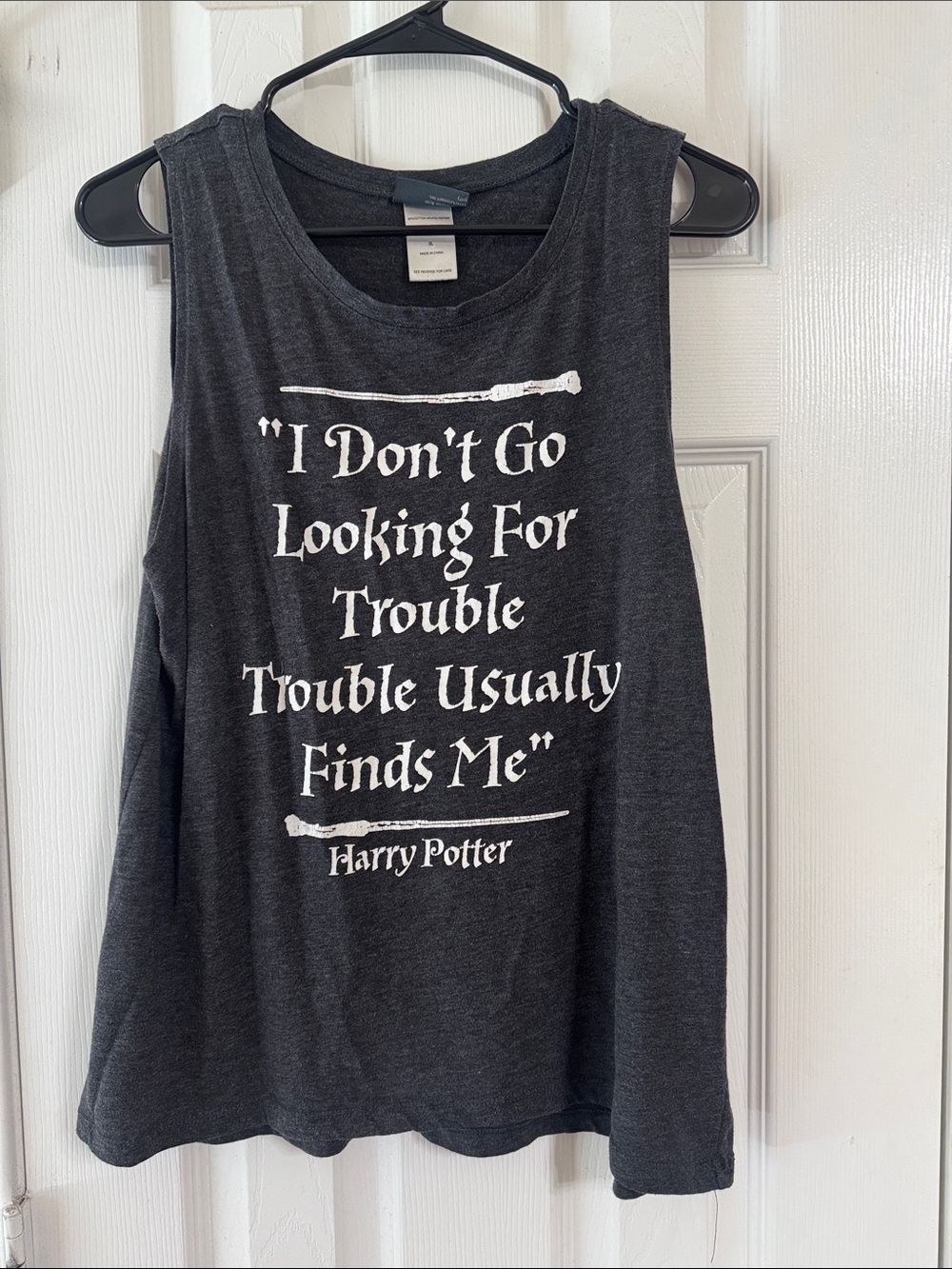 Warner Bros. Charcoal Harry Potter Graphic Muscle Tank - Charcoal & White